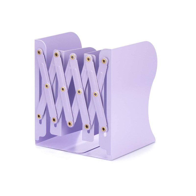 Aobopar Book Ends  Bookends for Shelves  Book Organizer for Desk  Metal Bookends for Heavy Books  Book Holders for Shelves  Suitable for Office  Home and School Use (Purple) - Image 1